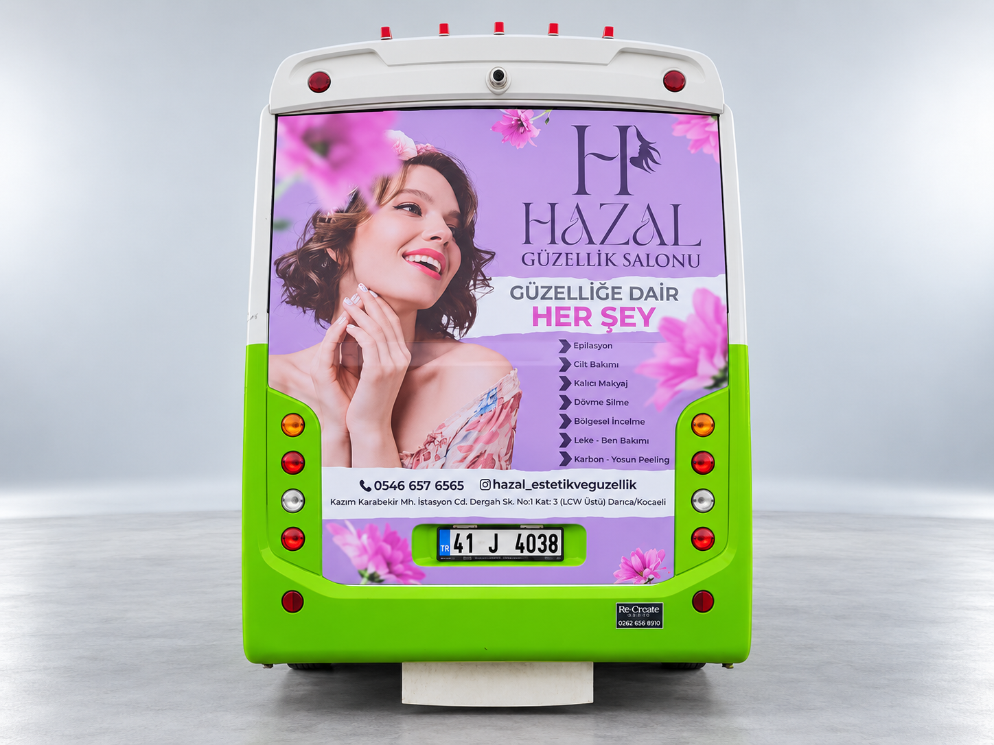 Hazal Güzellik Salonu — otobüs reklamı