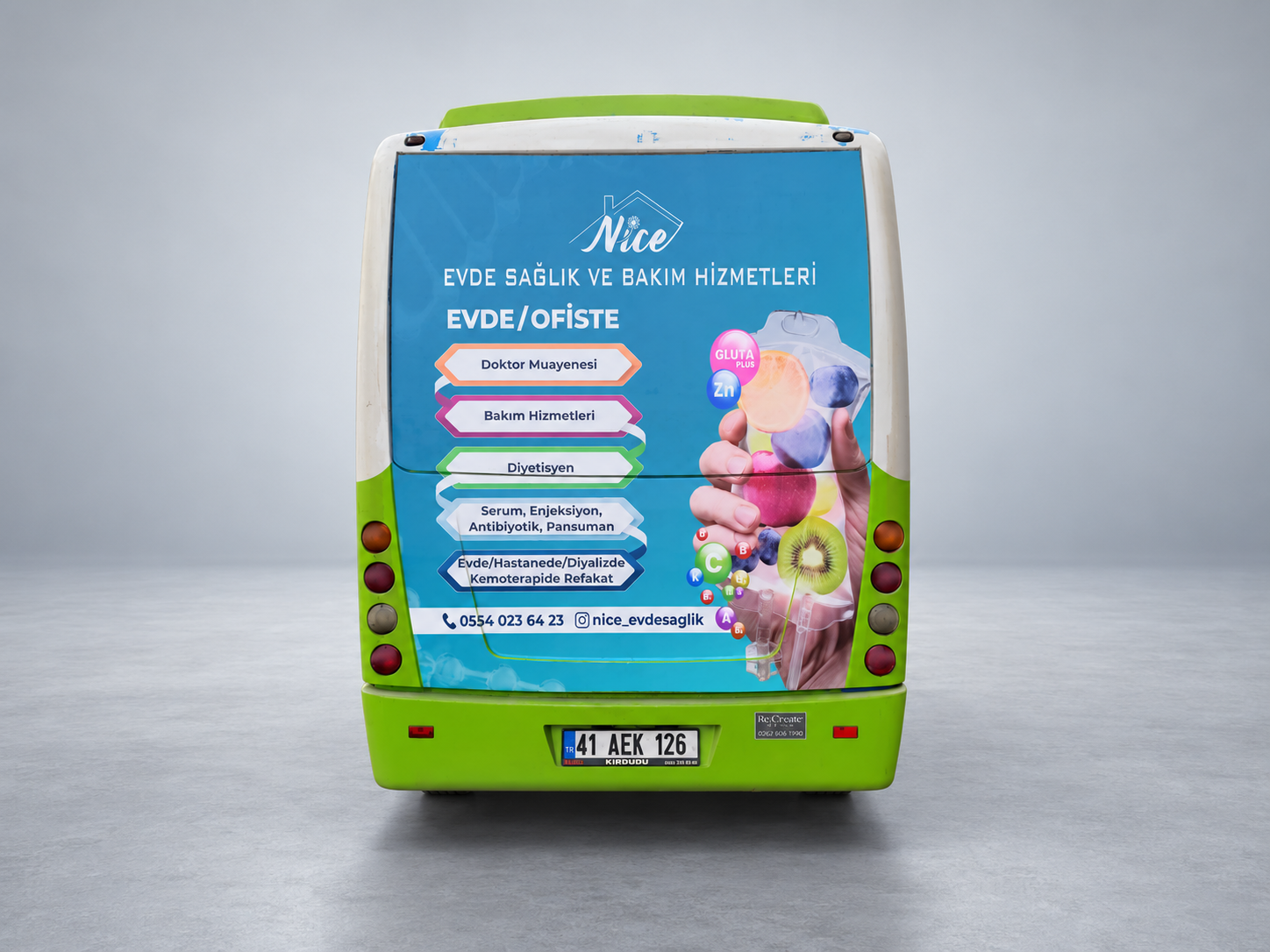 Nice Evde Bakım Hizmetleri — otobüs reklamı